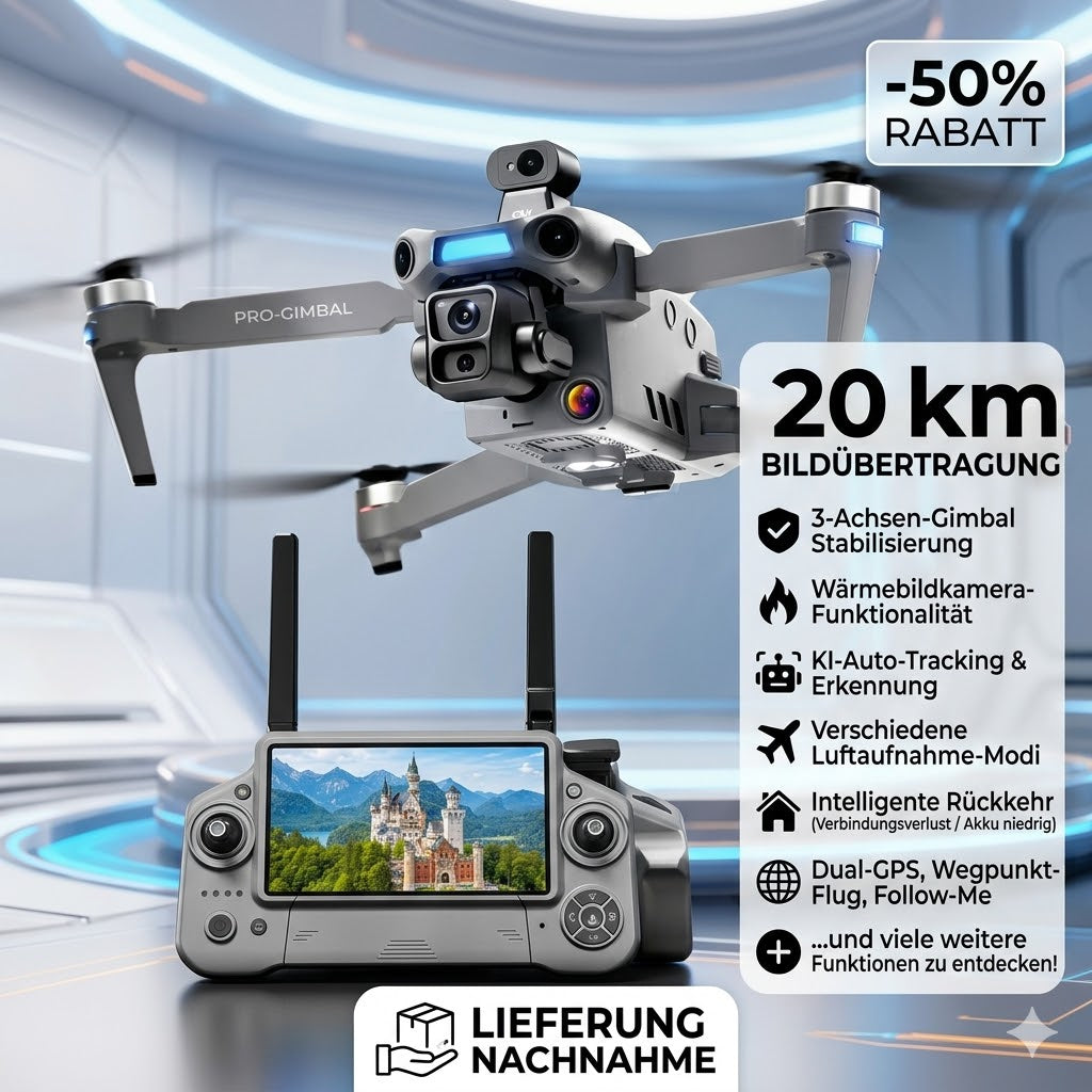 Profi Wärmebild-Drohne mit 4K Kamera, Infrarot & GPS, für Jagd, Sicherheit und Industrie